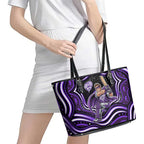 Hobart Hurricanes Cricket Leather Tote Bag Australian Cricket Mascot - Modern Indigenous Style