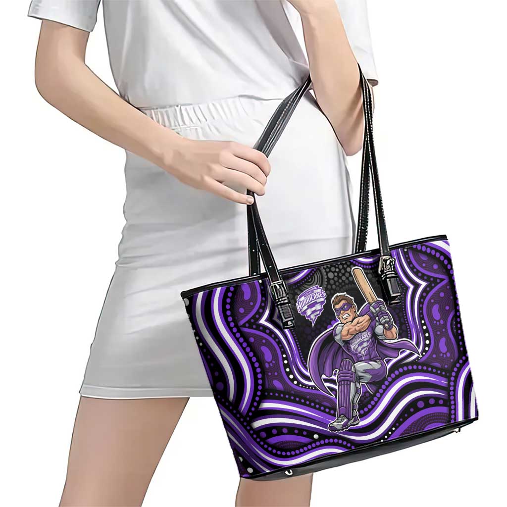 Hobart Hurricanes Cricket Leather Tote Bag Australian Cricket Mascot - Modern Indigenous Style