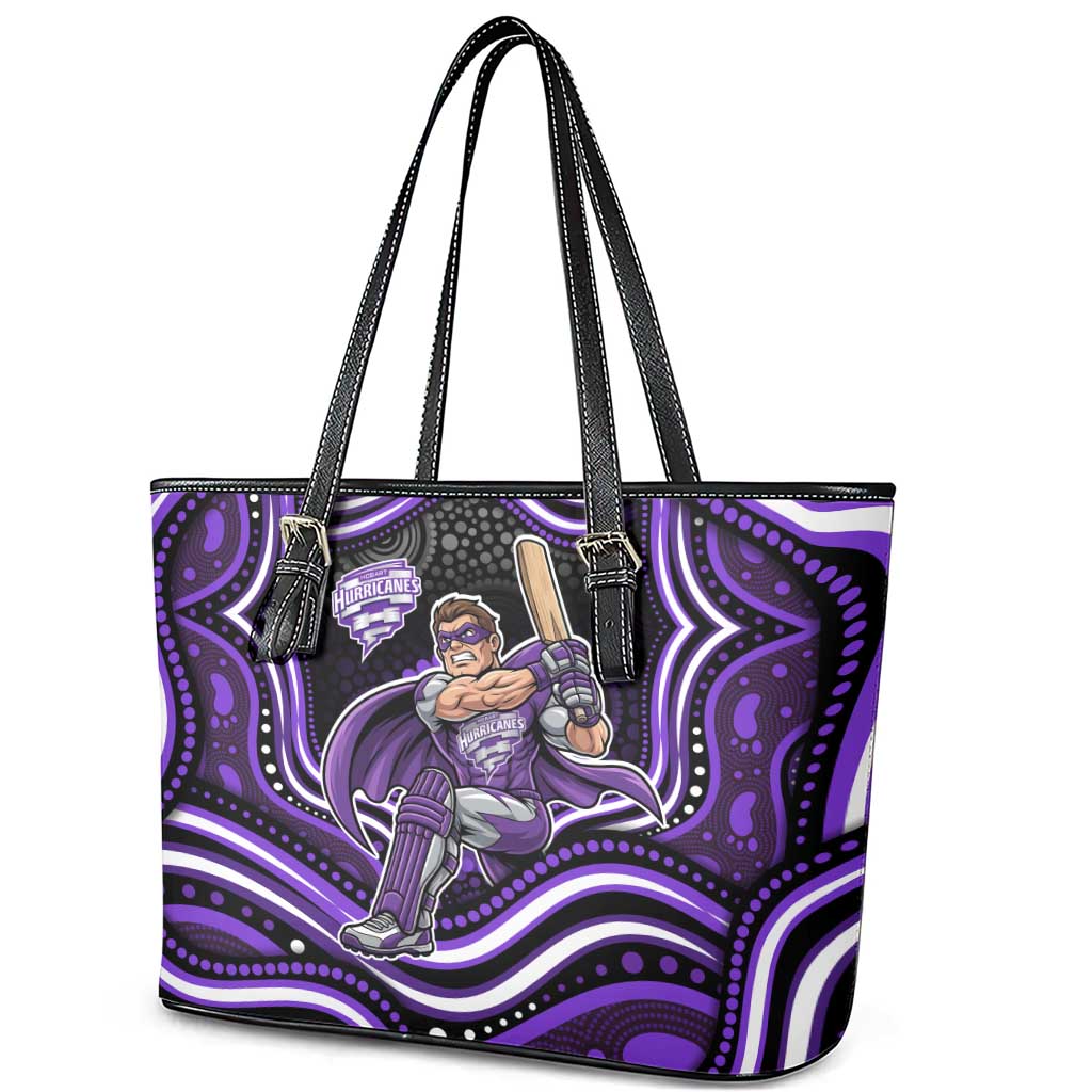 Hobart Hurricanes Cricket Leather Tote Bag Australian Cricket Mascot - Modern Indigenous Style