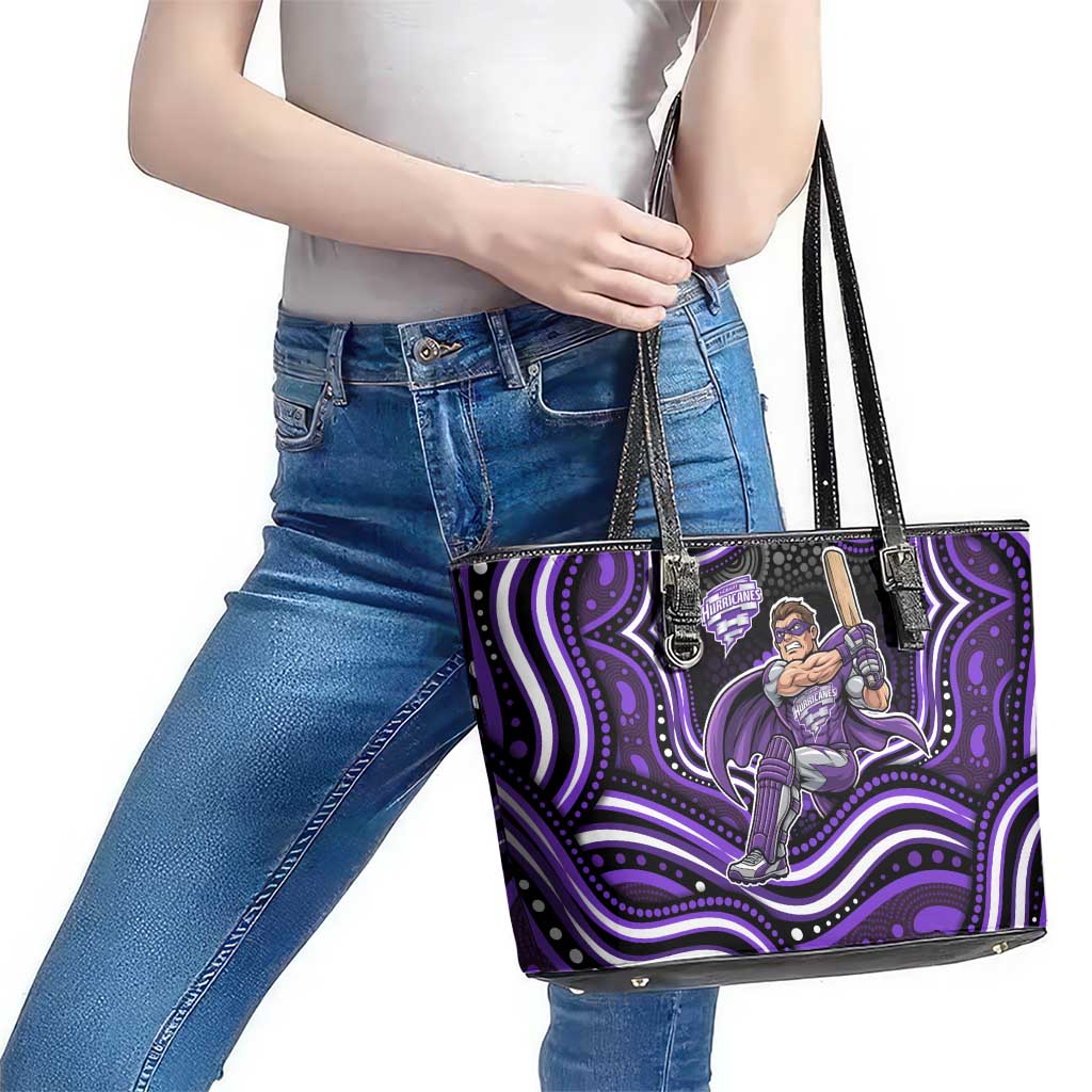 Hobart Hurricanes Cricket Leather Tote Bag Australian Cricket Mascot - Modern Indigenous Style