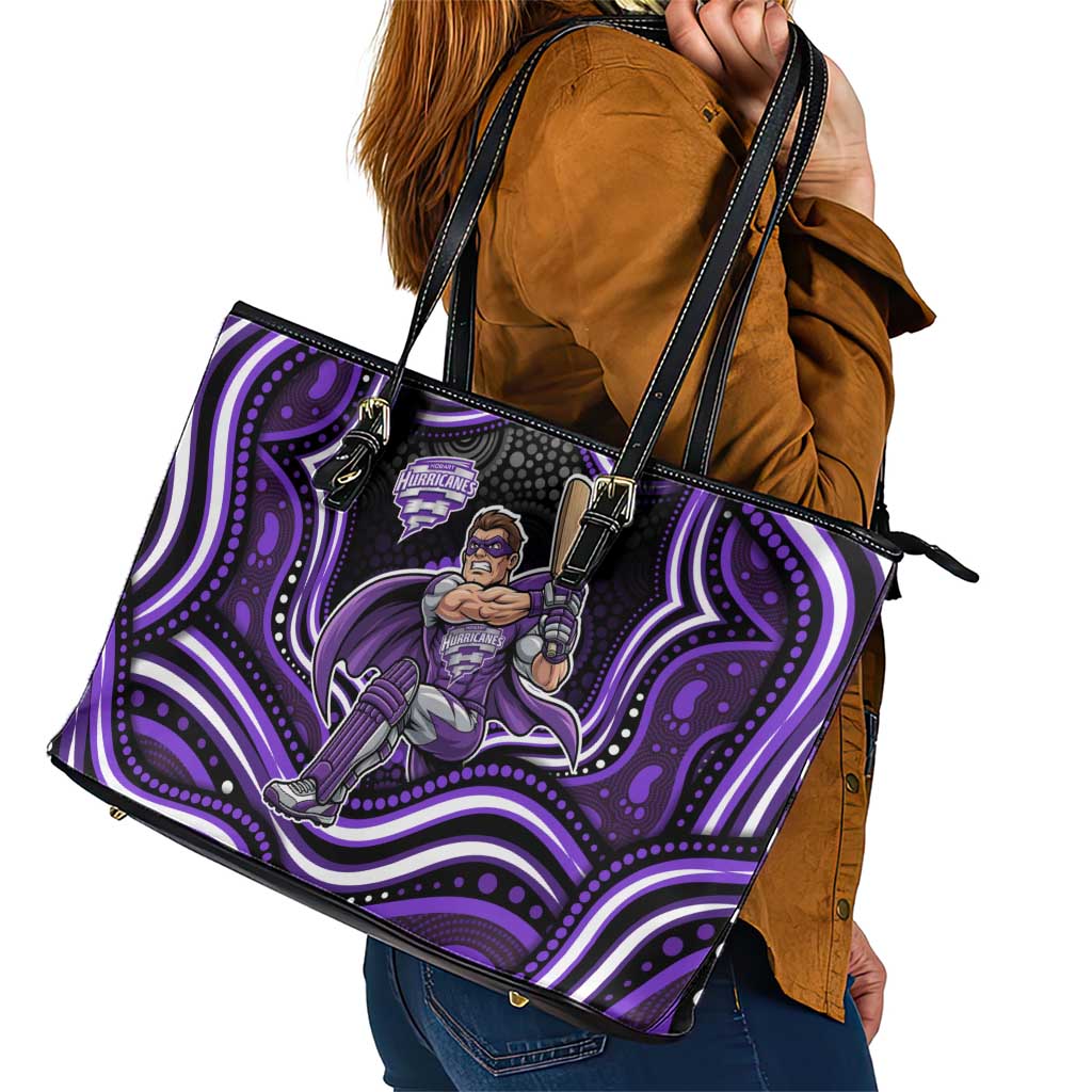 Hobart Hurricanes Cricket Leather Tote Bag Australian Cricket Mascot - Modern Indigenous Style
