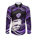 Hobart Hurricanes Cricket Long Sleeve Button Shirt Australian Cricket Mascot - Modern Indigenous Style