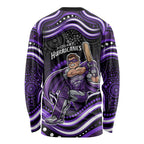 Hobart Hurricanes Cricket Long Sleeve Shirt Australian Cricket Mascot - Modern Indigenous Style