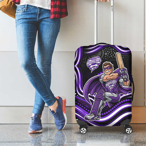 Hobart Hurricanes Cricket Luggage Cover Australian Cricket Mascot - Modern Indigenous Style