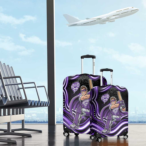 Hobart Hurricanes Cricket Luggage Cover Australian Cricket Mascot - Modern Indigenous Style