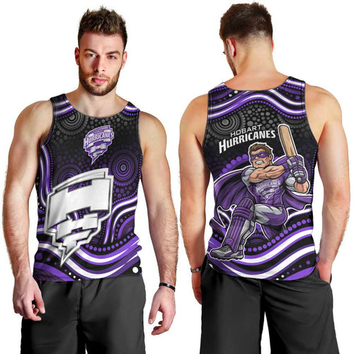 Hobart Hurricanes Cricket Men Tank Top Australian Cricket Mascot - Modern Indigenous Style