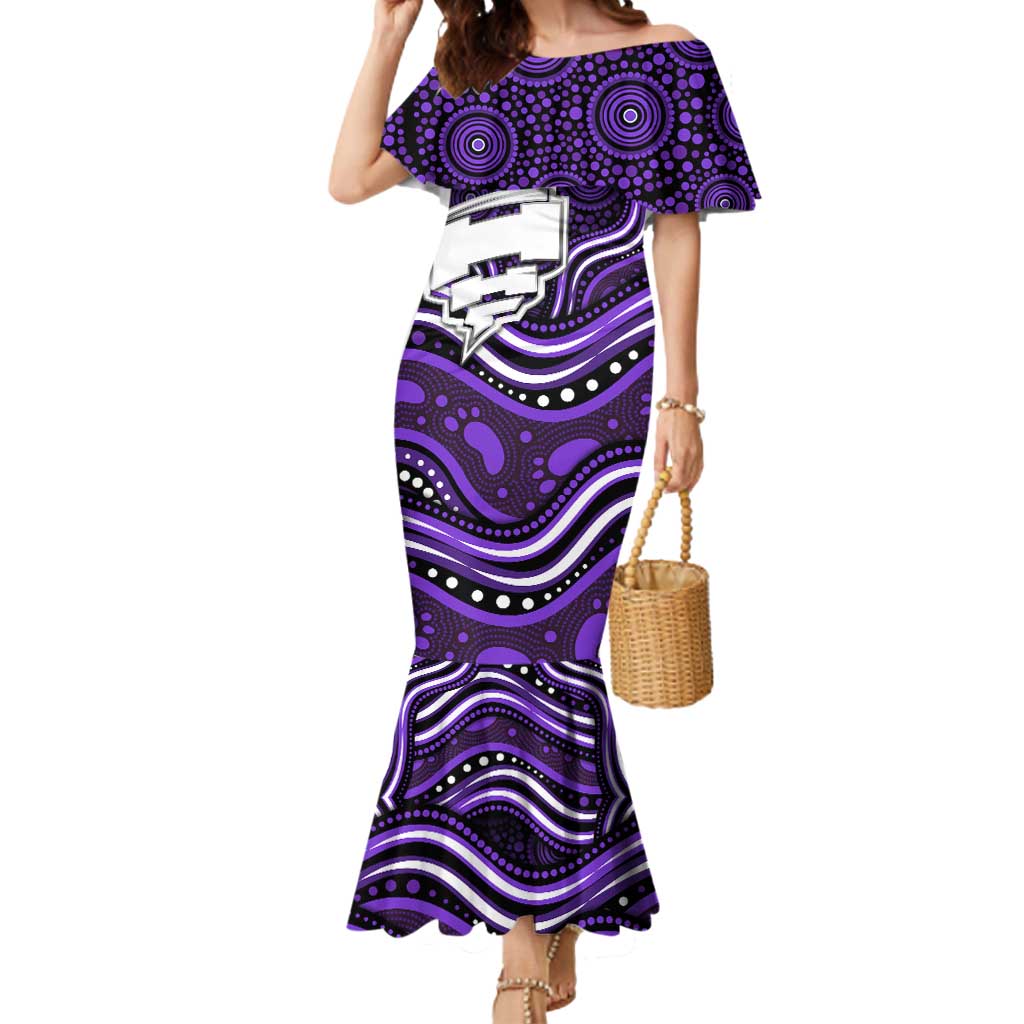 Hobart Hurricanes Cricket Mermaid Dress Australian Cricket Mascot - Modern Indigenous Style