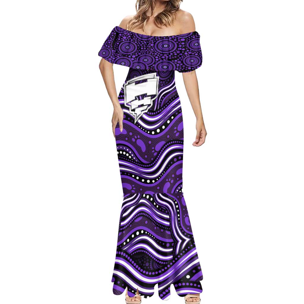 Hobart Hurricanes Cricket Mermaid Dress Australian Cricket Mascot - Modern Indigenous Style