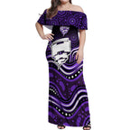 Hobart Hurricanes Cricket Off Shoulder Maxi Dress Australian Cricket Mascot - Modern Indigenous Style