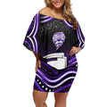 Hobart Hurricanes Cricket Off Shoulder Short Dress Australian Cricket Mascot - Modern Indigenous Style