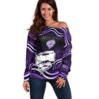 Hobart Hurricanes Cricket Off Shoulder Sweater Australian Cricket Mascot - Modern Indigenous Style