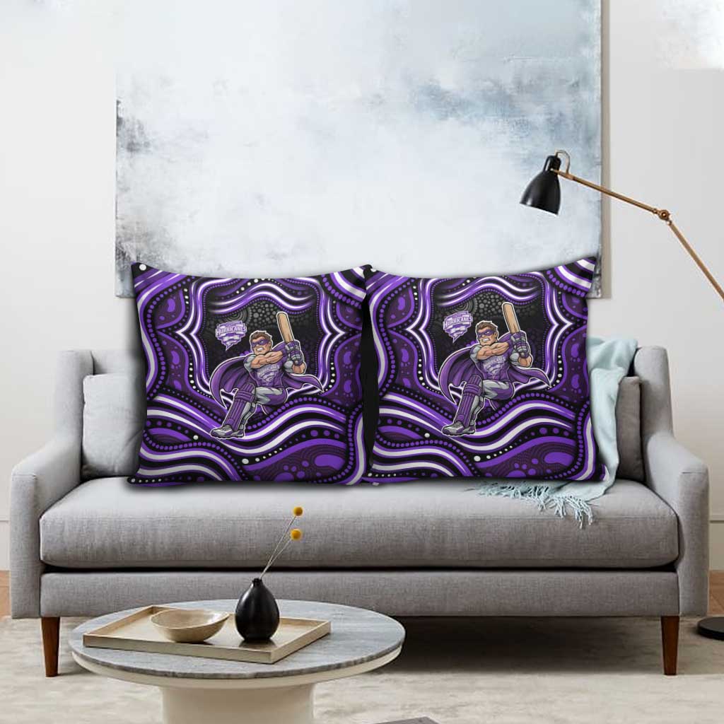 Hobart Hurricanes Cricket Pillow Cover Australian Cricket Mascot - Modern Indigenous Style