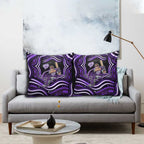 Hobart Hurricanes Cricket Pillow Cover Australian Cricket Mascot - Modern Indigenous Style