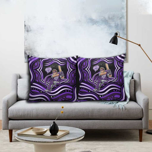 Hobart Hurricanes Cricket Pillow Cover Australian Cricket Mascot - Modern Indigenous Style