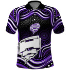 Hobart Hurricanes Cricket Polo Shirt Australian Cricket Mascot - Modern Indigenous Style