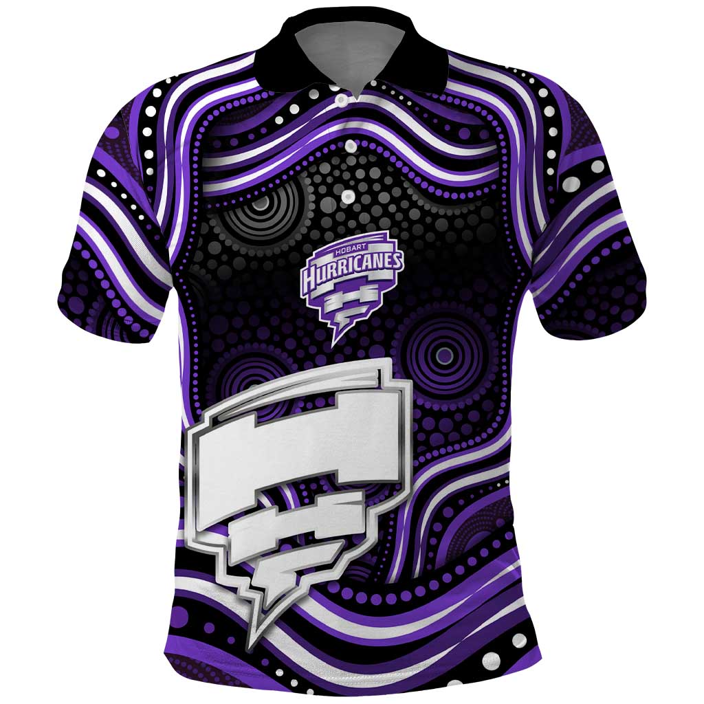 Hobart Hurricanes Cricket Polo Shirt Australian Cricket Mascot - Modern Indigenous Style