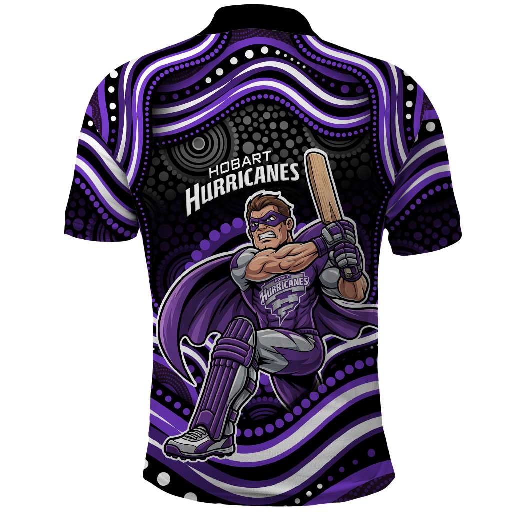 Hobart Hurricanes Cricket Polo Shirt Australian Cricket Mascot - Modern Indigenous Style