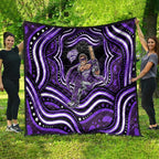 Hobart Hurricanes Cricket Quilt Australian Cricket Mascot - Modern Indigenous Style