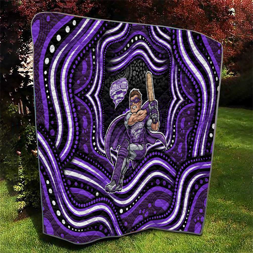 Hobart Hurricanes Cricket Quilt Australian Cricket Mascot - Modern Indigenous Style