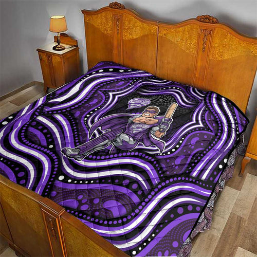Hobart Hurricanes Cricket Quilt Australian Cricket Mascot - Modern Indigenous Style