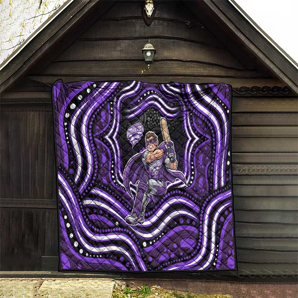 Hobart Hurricanes Cricket Quilt Australian Cricket Mascot - Modern Indigenous Style