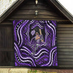 Hobart Hurricanes Cricket Quilt Australian Cricket Mascot - Modern Indigenous Style
