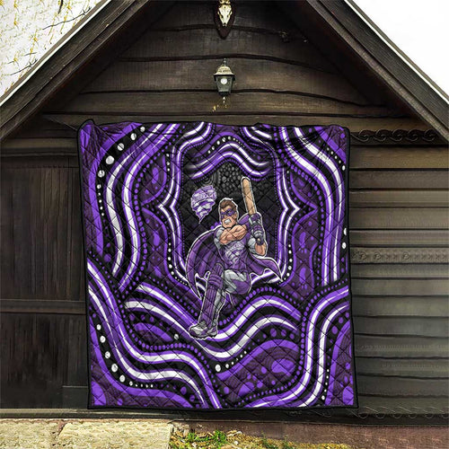 Hobart Hurricanes Cricket Quilt Australian Cricket Mascot - Modern Indigenous Style