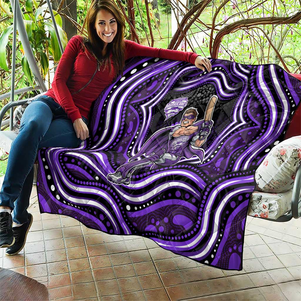 Hobart Hurricanes Cricket Quilt Australian Cricket Mascot - Modern Indigenous Style