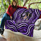 Hobart Hurricanes Cricket Quilt Australian Cricket Mascot - Modern Indigenous Style