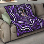 Hobart Hurricanes Cricket Quilt Australian Cricket Mascot - Modern Indigenous Style