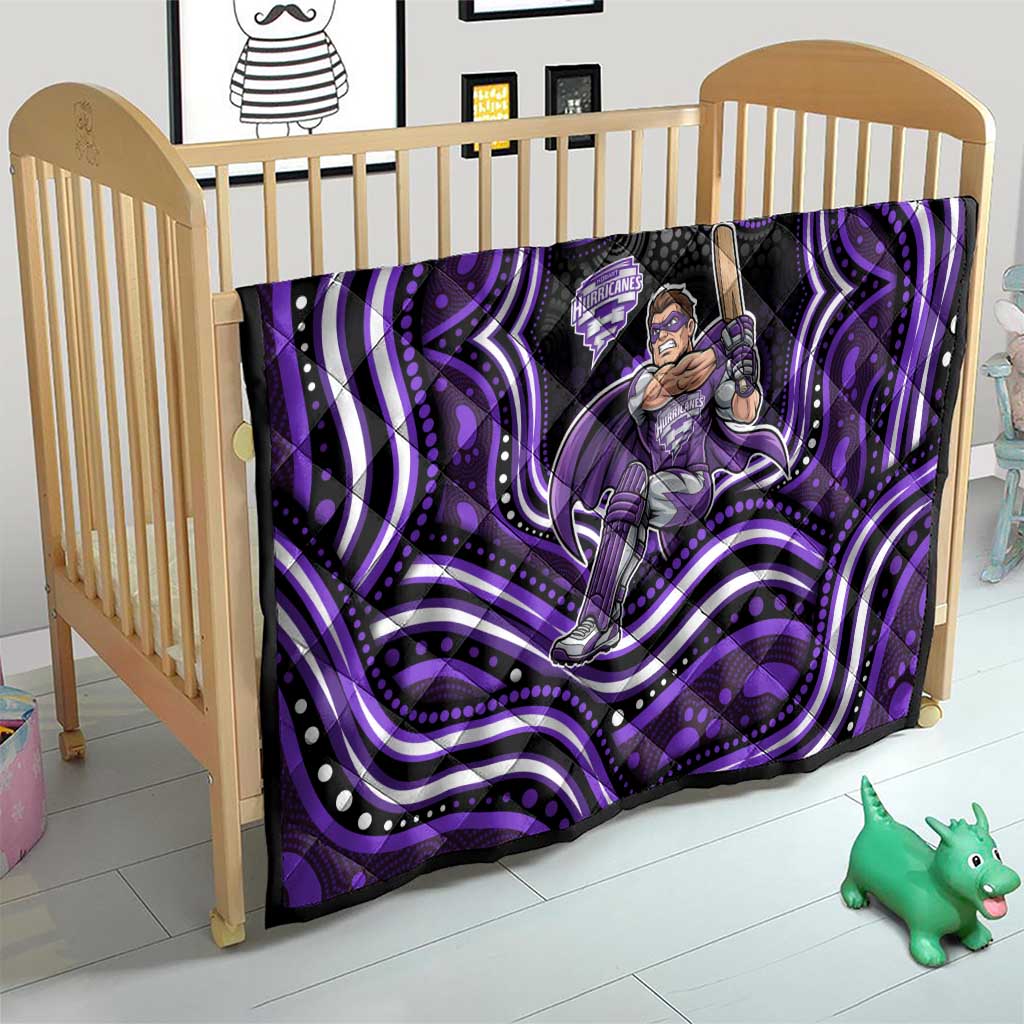 Hobart Hurricanes Cricket Quilt Australian Cricket Mascot - Modern Indigenous Style