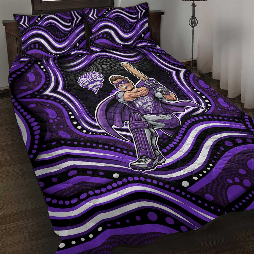 Hobart Hurricanes Cricket Quilt Bed Set Australian Cricket Mascot - Modern Indigenous Style