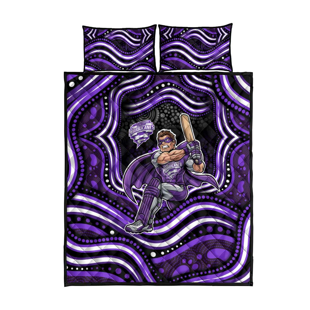 Hobart Hurricanes Cricket Quilt Bed Set Australian Cricket Mascot - Modern Indigenous Style