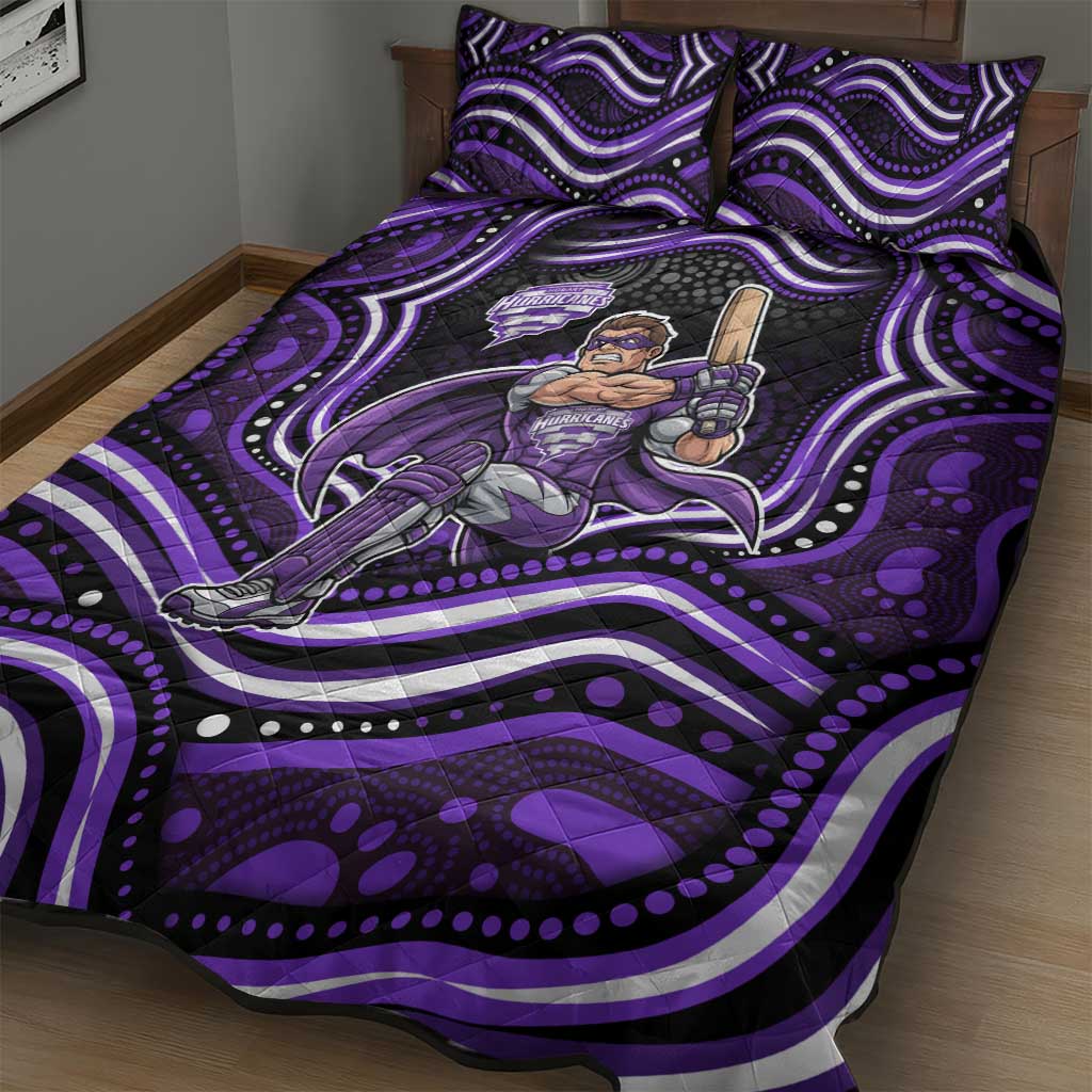 Hobart Hurricanes Cricket Quilt Bed Set Australian Cricket Mascot - Modern Indigenous Style