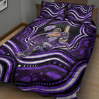 Hobart Hurricanes Cricket Quilt Bed Set Australian Cricket Mascot - Modern Indigenous Style