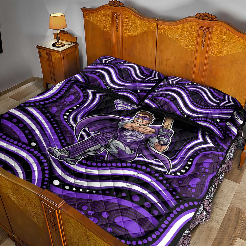 Hobart Hurricanes Cricket Quilt Bed Set Australian Cricket Mascot - Modern Indigenous Style