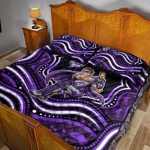 Hobart Hurricanes Cricket Quilt Bed Set Australian Cricket Mascot - Modern Indigenous Style