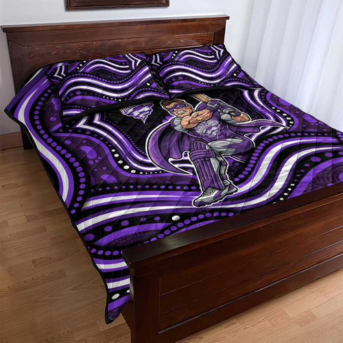 Hobart Hurricanes Cricket Quilt Bed Set Australian Cricket Mascot - Modern Indigenous Style