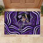 Hobart Hurricanes Cricket Rubber Doormat Australian Cricket Mascot - Modern Indigenous Style