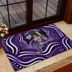 Hobart Hurricanes Cricket Rubber Doormat Australian Cricket Mascot - Modern Indigenous Style