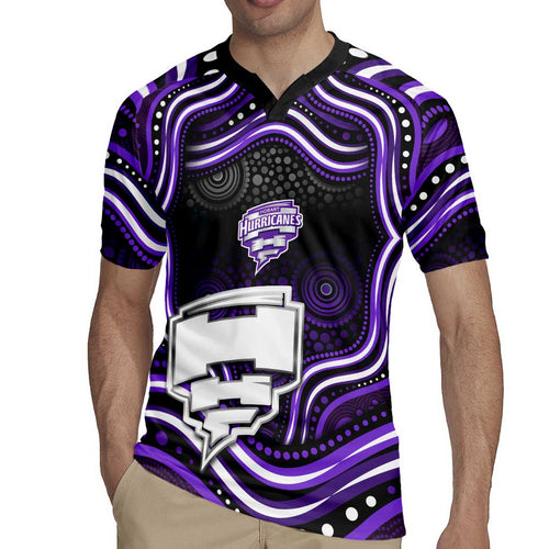 Hobart Hurricanes Cricket Rugby Jersey Australian Cricket Mascot - Modern Indigenous Style