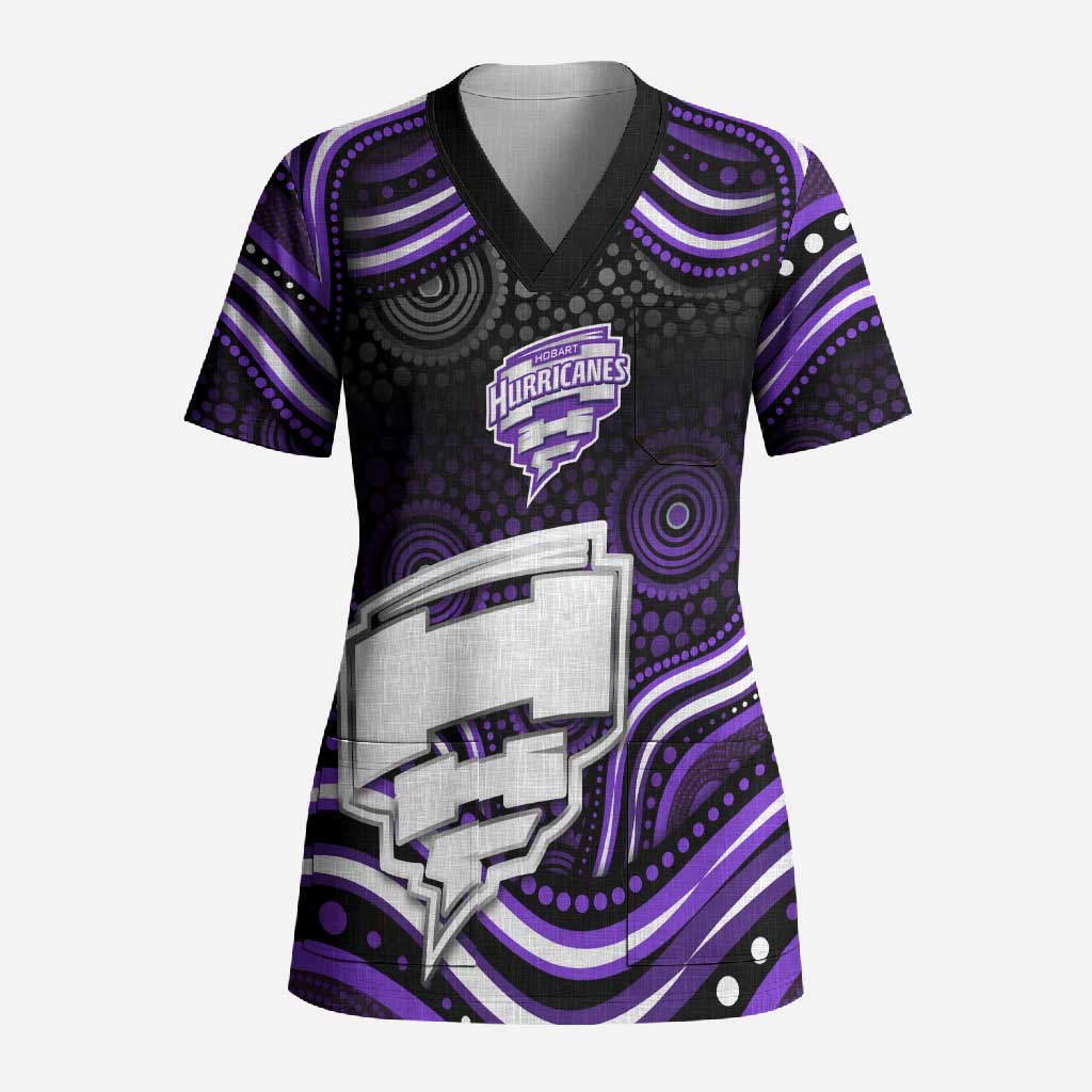 Hobart Hurricanes Cricket Scrub Top Australian Cricket Mascot - Modern Indigenous Style