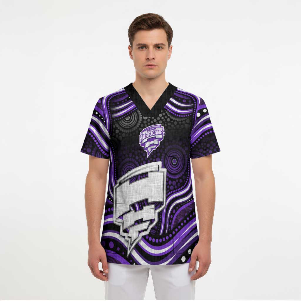 Hobart Hurricanes Cricket Scrub Top Australian Cricket Mascot - Modern Indigenous Style