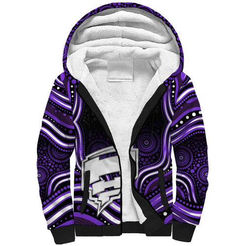 Hobart Hurricanes Cricket Sherpa Hoodie Australian Cricket Mascot - Modern Indigenous Style