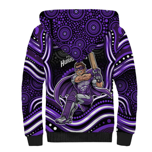 Hobart Hurricanes Cricket Sherpa Hoodie Australian Cricket Mascot - Modern Indigenous Style