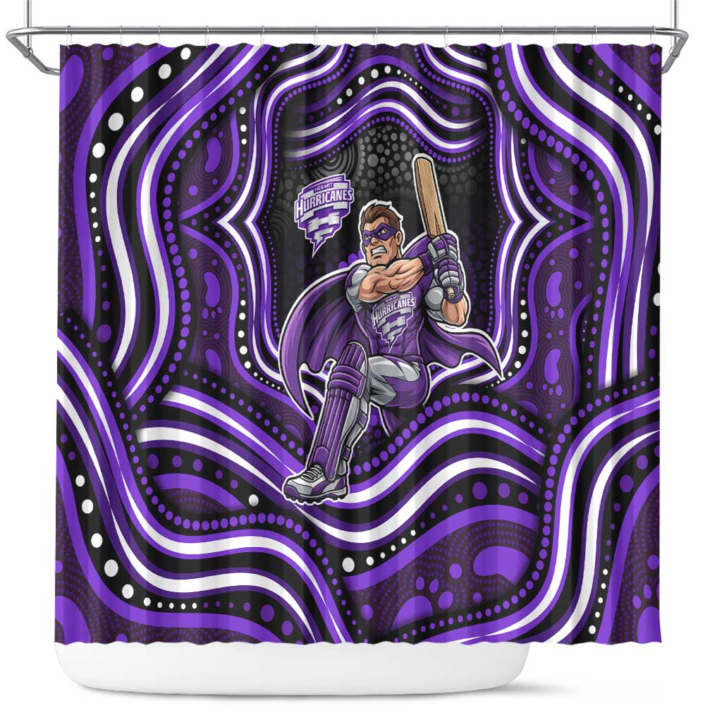 Hobart Hurricanes Cricket Shower Curtain Australian Cricket Mascot - Modern Indigenous Style