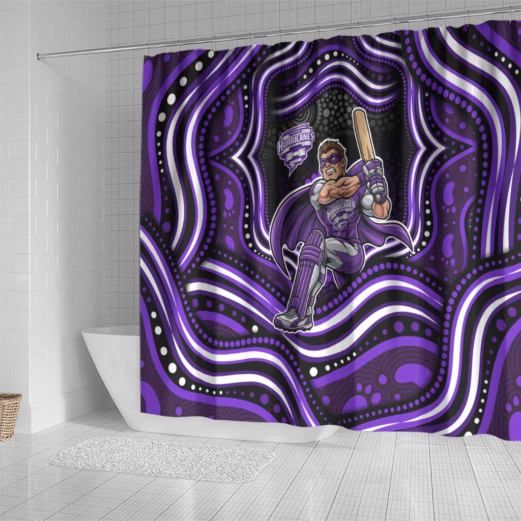 Hobart Hurricanes Cricket Shower Curtain Australian Cricket Mascot - Modern Indigenous Style