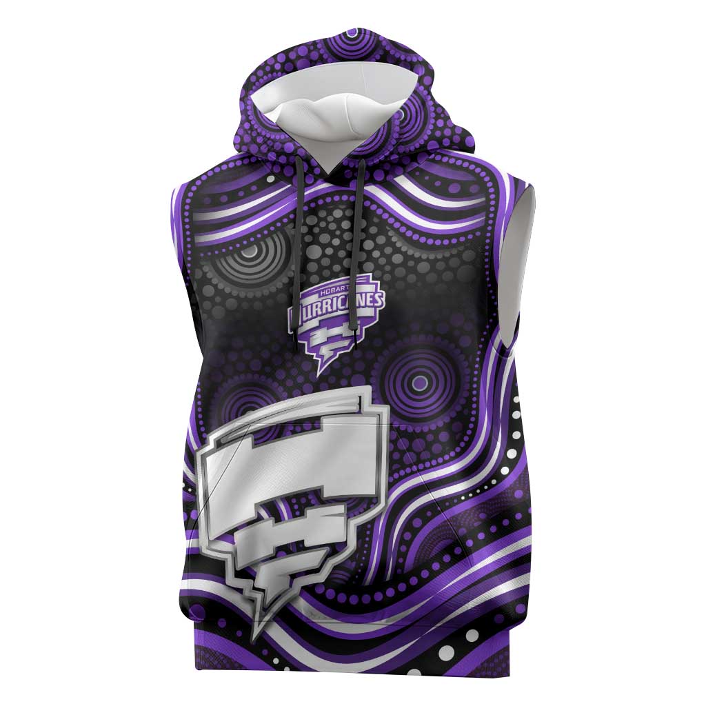 Hobart Hurricanes Cricket Sleeveless Hoodie Australian Cricket Mascot - Modern Indigenous Style