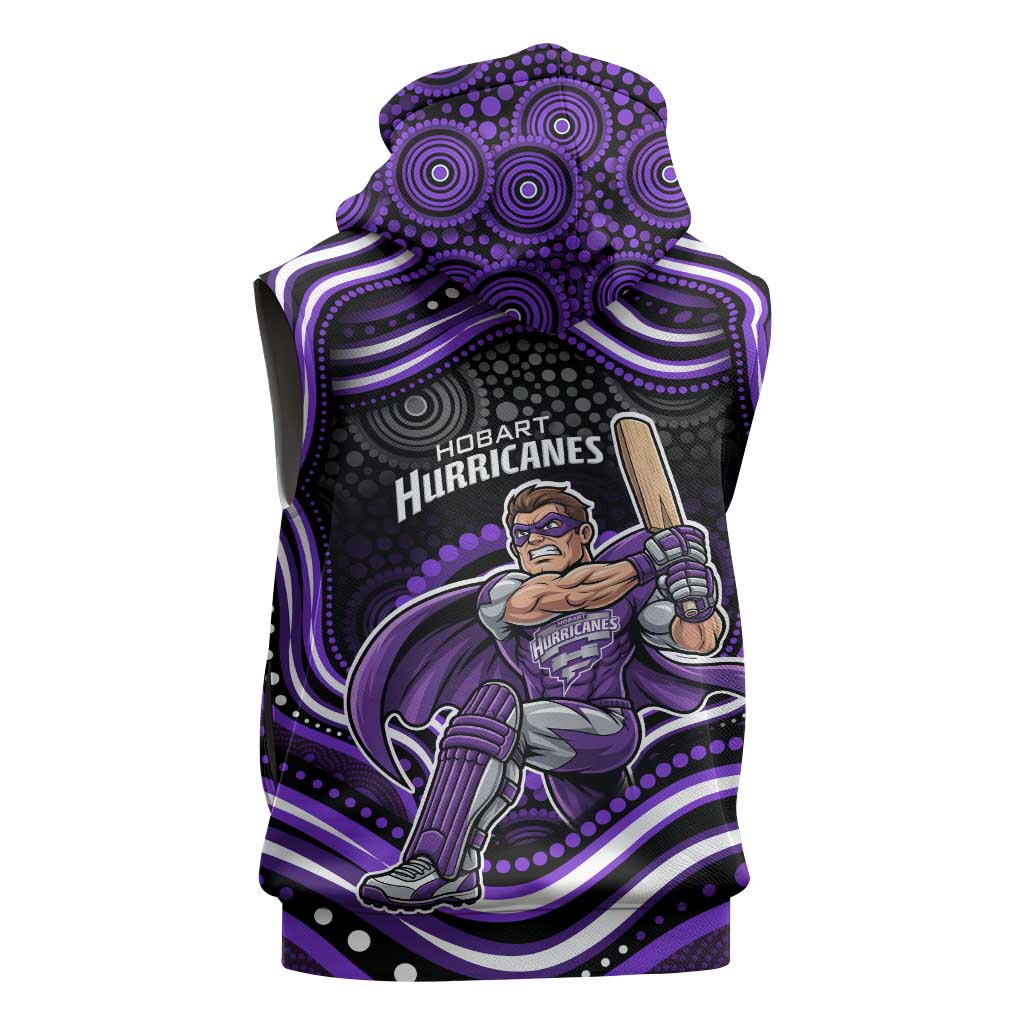 Hobart Hurricanes Cricket Sleeveless Hoodie Australian Cricket Mascot - Modern Indigenous Style