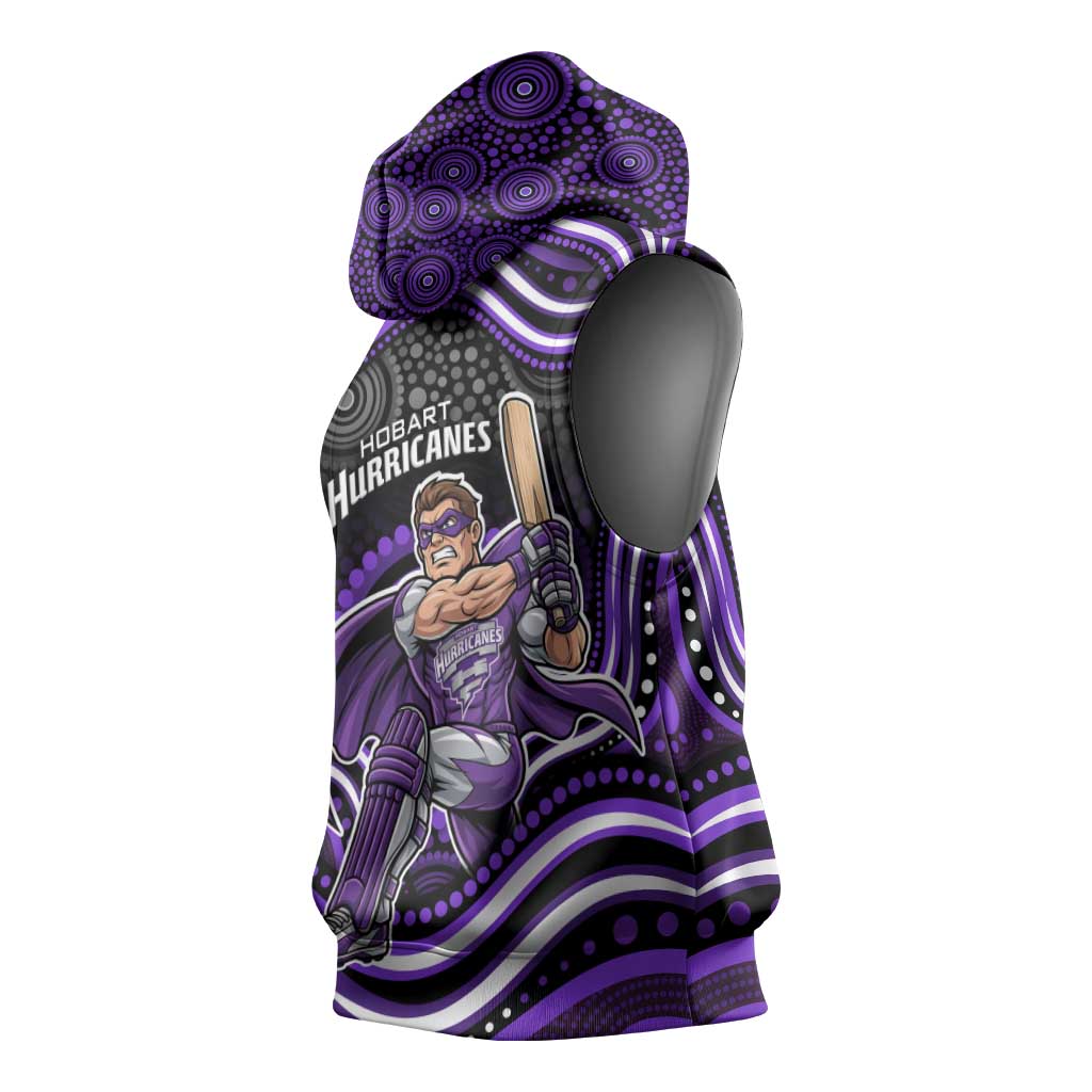Hobart Hurricanes Cricket Sleeveless Hoodie Australian Cricket Mascot - Modern Indigenous Style